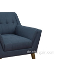 Wohnzimmer One Seat Blue Stoff Freizeitsofa mit Massivholzbeinen